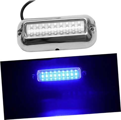 Happyyami 50W Stainless Steel LED Underwater Bridge Lamp Ship Light for Pontoon and Fishing Boats Efficient Blue Light Easy Flush Mount Installation in Saudi Arabia