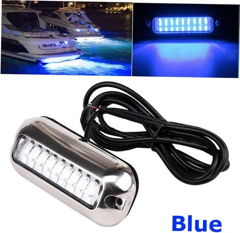 Happyyami 50W Stainless Steel LED Underwater Bridge Lamp Ship Light for Pontoon and Fishing Boats Efficient Blue Light Easy Flush Mount Installation in Saudi Arabia