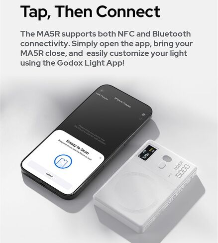 GODOX MA5R RGB LED Phone Light,Magnetic Charging Full-Color Mini On Camera Video Lights,Selfie Lighting for Photography/TikTok/Vlog/Video in Saudi Arabia