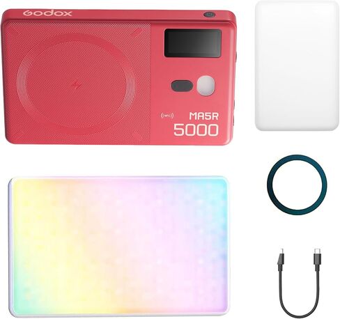GODOX MA5R RGB LED Phone Light,Magnetic Charging Full-Color Mini On Camera Video Lights,Selfie Lighting for Photography/TikTok/Vlog/Video in Saudi Arabia
