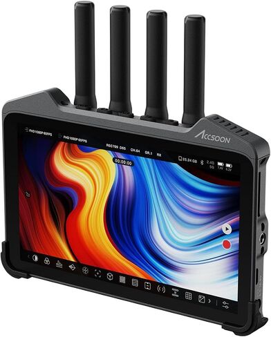 شاشة ACCSOON CINEVIEW M7 PRO مقاس 7 بوصات مع مستقبل فيديو لاسلكي in Saudi Arabia