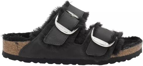 Birkenstock Unisex Arizona Big Buckle Shearling Oiled Leather Black Sandals 10 W / 8 M US in Saudi Arabia
