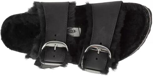 Birkenstock Unisex Arizona Big Buckle Shearling Oiled Leather Black Sandals 10 W / 8 M US in Saudi Arabia