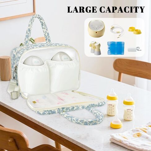rain bunny Cotton Quilted Wearable Breast Pump Bag Compatible With Elvie, Willow and Momcozy, Pumping Bag for Work, Travel in Kuwait