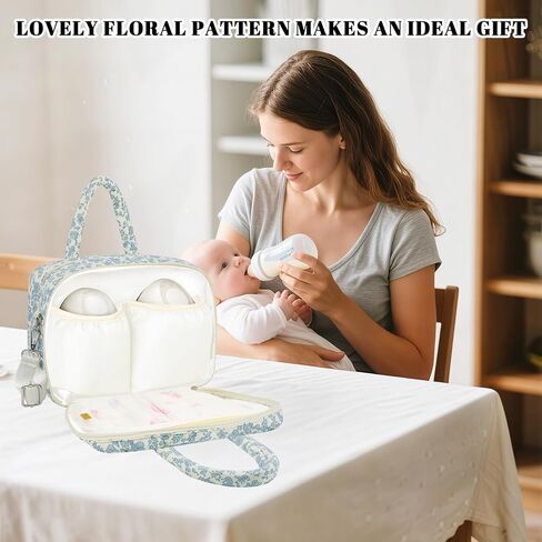 rain bunny Cotton Quilted Wearable Breast Pump Bag Compatible With Elvie, Willow and Momcozy, Pumping Bag for Work, Travel in Kuwait