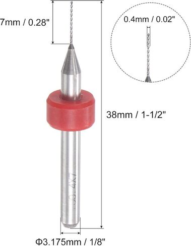 Micro PCB Drill Bit Set, 1/8" Shank 0.4mm Solid Tungsten Carbide CNC Engraving Print Circuit Board Drill Bits Rotary Tool 10pcs in Saudi Arabia