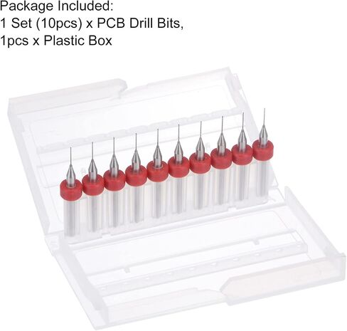 Micro PCB Drill Bit Set, 1/8" Shank 0.4mm Solid Tungsten Carbide CNC Engraving Print Circuit Board Drill Bits Rotary Tool 10pcs in Saudi Arabia