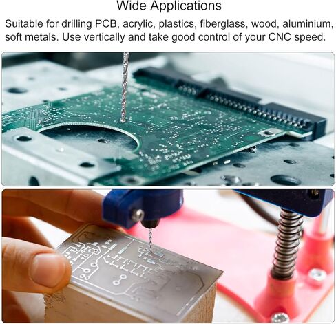 Micro PCB Drill Bit Set, 1/8" Shank 0.4mm Solid Tungsten Carbide CNC Engraving Print Circuit Board Drill Bits Rotary Tool 10pcs in Saudi Arabia