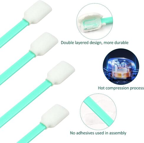50 Pcs Foam Cleaning Swabs for Electronics, Cameras, Optics Sewing Machine or Inkjet Printers, lint Free Tape Head Swabs, Green in Saudi Arabia