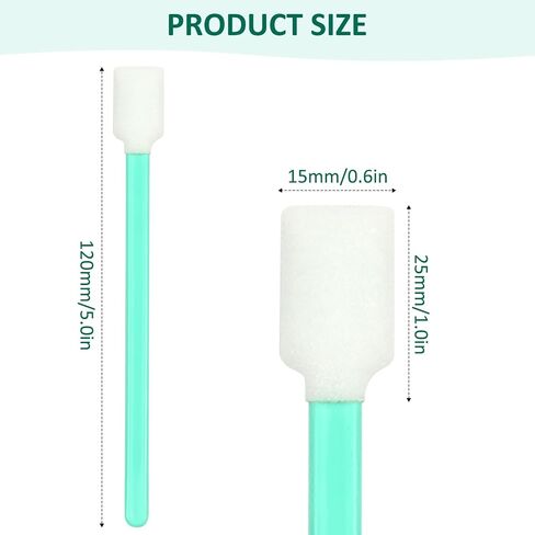 50 Pcs Foam Cleaning Swabs for Electronics, Cameras, Optics Sewing Machine or Inkjet Printers, lint Free Tape Head Swabs, Green in Saudi Arabia