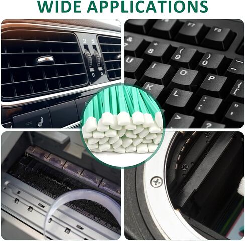 50 Pcs Foam Cleaning Swabs for Electronics, Cameras, Optics Sewing Machine or Inkjet Printers, lint Free Tape Head Swabs, Green in Saudi Arabia
