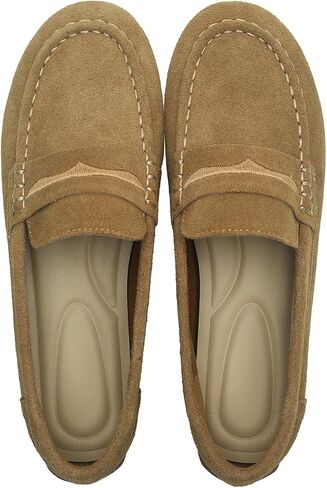 Women's Suede Leather Driving Loafers Comfortable and Elegant Mocasin Shoes Penny Shoes in Saudi Arabia