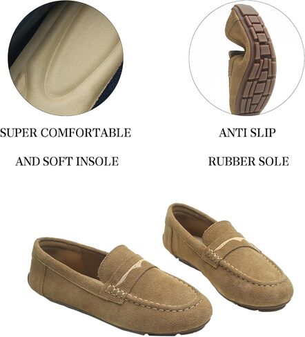 Women's Suede Leather Driving Loafers Comfortable and Elegant Mocasin Shoes Penny Shoes in Saudi Arabia