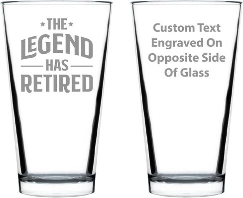 The Legend Has Retired - Pint Glass for Beer - Funny Retirement Gifts for Boss or Coworkers - 16 Oz in Saudi Arabia