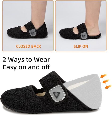 ATHMILE House Slippers for Women Men Indoor Barefoot Slippers Socks Wide Diabetic Shoes Adjustable Soft Slip on House Slippers for Home Bedroom Travel in Saudi Arabia