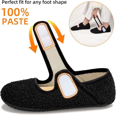 ATHMILE House Slippers for Women Men Indoor Barefoot Slippers Socks Wide Diabetic Shoes Adjustable Soft Slip on House Slippers for Home Bedroom Travel in Saudi Arabia