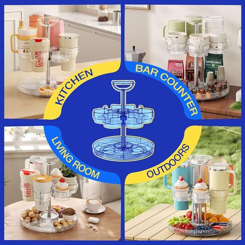 Tumbler Organizer for Stanley Cup and Water Bottle Holder for Cabinet and Kitchen Storage (Clear) in Saudi Arabia