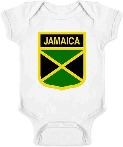 Pop Threads Jamaica Soccer Football National Team Crest Infant Baby Boy Girl Bodysuit in Saudi Arabia
