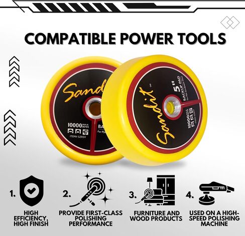 5 "Sandit Backer Pad Hook & Loop PSA لوحة دعم - استخدم أقراص التلميع الرملية المطحنة الزاوية - ملحقات Sanding Hose H & L منصات النسخ الاحتياطي (لاصق حساس للضغط) in Saudi Arabia