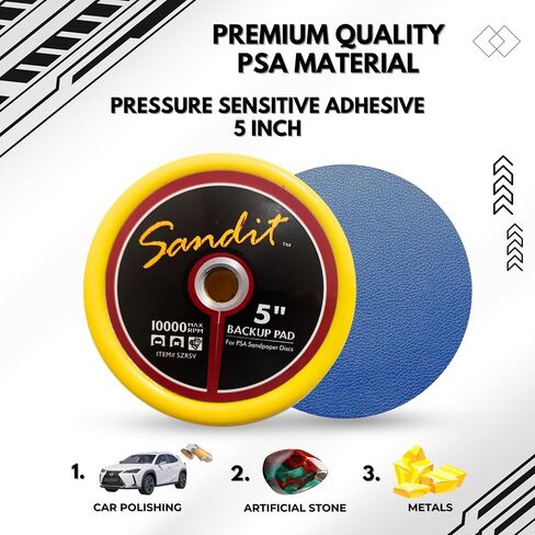 5 "Sandit Backer Pad Hook & Loop PSA لوحة دعم - استخدم أقراص التلميع الرملية المطحنة الزاوية - ملحقات Sanding Hose H & L منصات النسخ الاحتياطي (لاصق حساس للضغط) in Saudi Arabia
