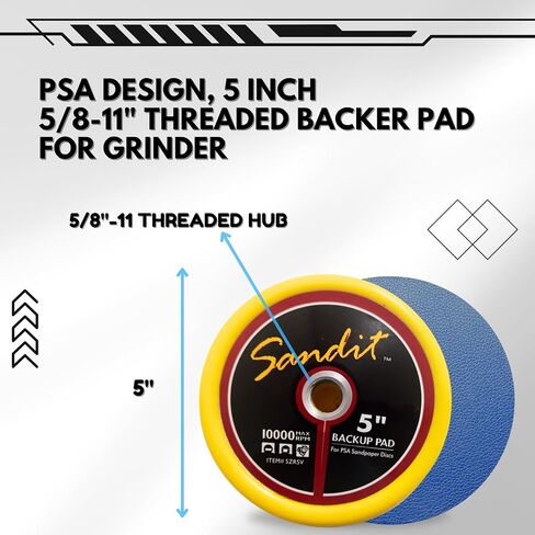 5 "Sandit Backer Pad Hook & Loop PSA لوحة دعم - استخدم أقراص التلميع الرملية المطحنة الزاوية - ملحقات Sanding Hose H & L منصات النسخ الاحتياطي (لاصق حساس للضغط) in Saudi Arabia