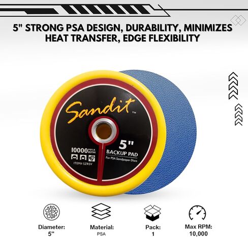 5 "Sandit Backer Pad Hook & Loop PSA لوحة دعم - استخدم أقراص التلميع الرملية المطحنة الزاوية - ملحقات Sanding Hose H & L منصات النسخ الاحتياطي (لاصق حساس للضغط) in Saudi Arabia