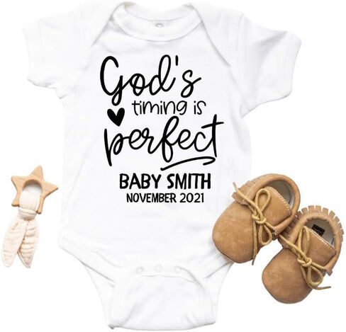 Personalized Baby Announcement Onesie, Surprise IVF Pregnancy Reveal, Custom Rainbow Baby Infertility Onesies, Worth the Wait, Adoption | WHITE in Saudi Arabia