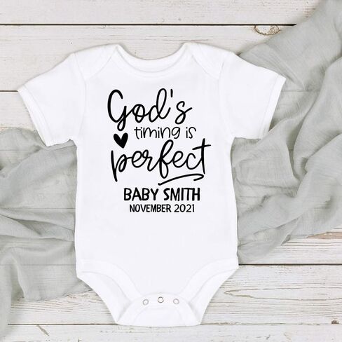 Personalized Baby Announcement Onesie, Surprise IVF Pregnancy Reveal, Custom Rainbow Baby Infertility Onesies, Worth the Wait, Adoption | WHITE in Saudi Arabia