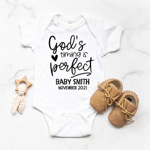Personalized Baby Announcement Onesie, Surprise IVF Pregnancy Reveal, Custom Rainbow Baby Infertility Onesies, Worth the Wait, Adoption | WHITE in Saudi Arabia