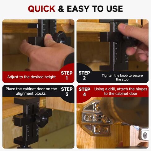 Adjustable Cabinet Door Mounting Jig - Universal Quick Edge Positioner Tool for Frameless & Face Frame Cabinets, Precision Installation Guide for Hinges & Door Alignment in Saudi Arabia