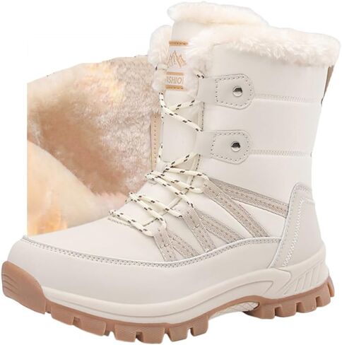 HESBITEUL Boots for Women Outdoor Winter Booties: Snow Boots Lightweight for Skiing in Saudi Arabia