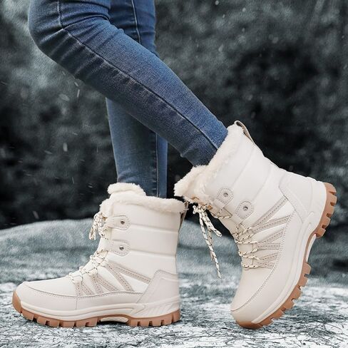 HESBITEUL Boots for Women Outdoor Winter Booties: Snow Boots Lightweight for Skiing in Saudi Arabia