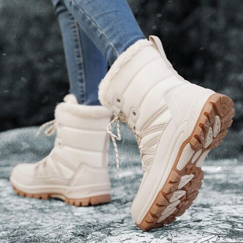 HESBITEUL Boots for Women Outdoor Winter Booties: Snow Boots Lightweight for Skiing in Saudi Arabia