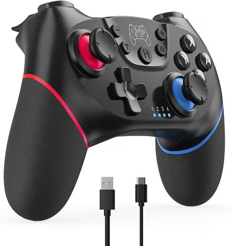 وحدة تحكم التبديل اللاسلكية CuleedTec، وحدة تحكم Switch Pro متوافقة مع Switch/Lite/OLED، لوحة تحكم عن بعد للتبديل مع جيروسكوب 6 محاور، محرك مزدوج، تنبيه وتوربو - إصدار جديد 2023 in Kuwait