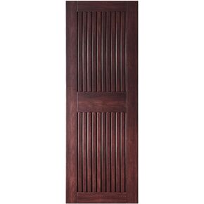 Homacer 32 in. x 84 in. Vertical Stripe Design Red Mahogany Finished & Unassembled Pine Wood Barn Door (Interior Use Only) in Saudi Arabia