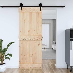 SKM Door Narvik 33.5 "x82.7" الصنوبر الخشب الصلب ، بني (الوزن 46.3 كجم) in Kuwait