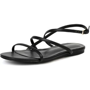 Strappy Flat Sandals for Women Round Open Toe Beaded Flats Ankle Strap Summer Beach Casual Dress Sandal Shoes in Kuwait