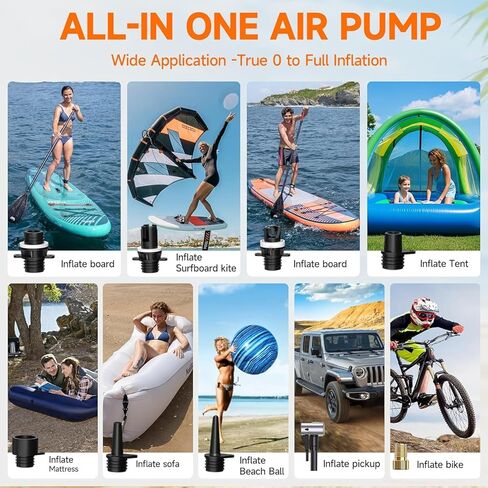 50ppsi paddle Board Pump ، مضخة SUP ذات الضغط العالي الكهربائي ، التضخم والانكماش المرحلة المزدوجة ، التوقف التلقائي ، مضخة هواء SUP المحمولة ، موصل سيارة 12 فولت للسيارات للوقوف ، بيك آب ، قوارب قوارب الكاياك in Saudi Arabia