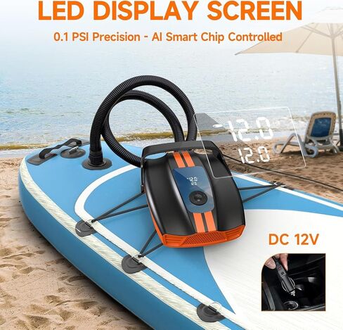 50ppsi paddle Board Pump ، مضخة SUP ذات الضغط العالي الكهربائي ، التضخم والانكماش المرحلة المزدوجة ، التوقف التلقائي ، مضخة هواء SUP المحمولة ، موصل سيارة 12 فولت للسيارات للوقوف ، بيك آب ، قوارب قوارب الكاياك in Saudi Arabia