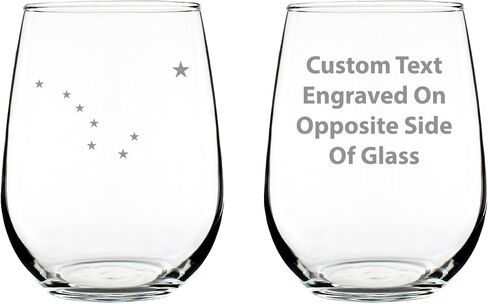 Alaska Flag Stemless Wine Glass - State Themed Drinking Decor and Gifts for Alaskan Women & Men - Large 17 Oz Glasses in Kuwait