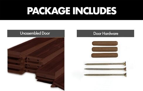 Homacer 32 in. x 84 in. Vertical Stripe Design Red Mahogany Finished & Unassembled Pine Wood Barn Door (Interior Use Only) in Saudi Arabia