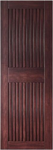 Homacer 32 in. x 84 in. Vertical Stripe Design Red Mahogany Finished & Unassembled Pine Wood Barn Door (Interior Use Only) in Saudi Arabia