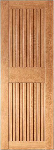 Homacer 40 in. x 84 in. Vertical Stripe Design Early American Finished & Unassembled Pine Wood Barn Door (Interior Use Only) in Saudi Arabia