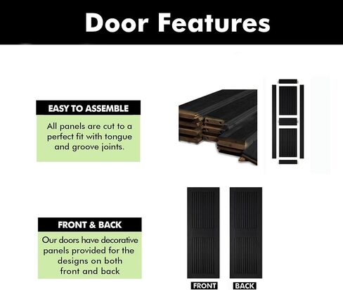 Homacer 48 in. x 84 in. تصميم الشريط العمودي الأسود النهائي والباين من خشب الصنوبر (الاستخدام الداخلي فقط) in Saudi Arabia