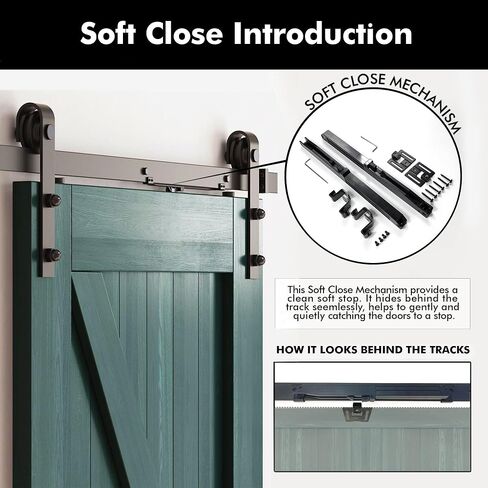 Homacer Royal Pine 48 in. x 80 in. Vertical Stripe Design Two Barn Door with Non-Bypass Installation Hardware Kit, 18ft Track, Interior use only in Saudi Arabia