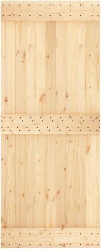 SKM Door Narvik 33.5 "x82.7" الصنوبر الخشب الصلب ، بني (الوزن 46.3 كجم) in Kuwait