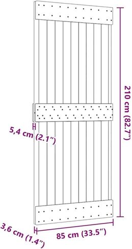 SKM Door Narvik 33.5 "x82.7" الصنوبر الخشب الصلب ، بني (الوزن 46.3 كجم) in Kuwait