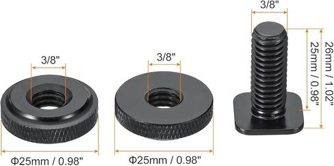 Generic 3/8"-16 Camera Hot Shoe Mount, 2 Pack Flash Cold Shoe Mount Tripod Screw Adapter for DSLR Rig, Black Aluminum Alloy in Saudi Arabia