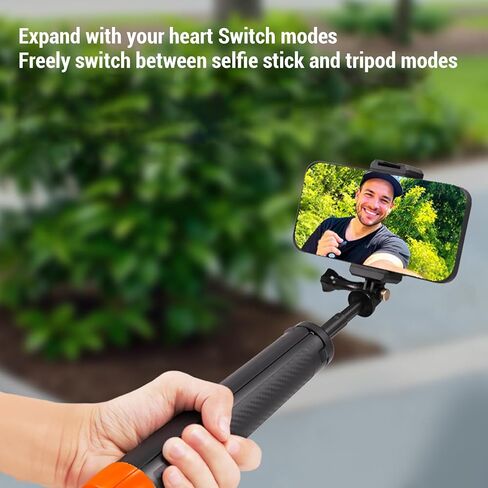 VBESTLIFE 4IN1 Selfie Stick Tripod Lightweight Extension لإكسسوارات مدونة الفيديو المتوافقة مع Action 5 Pro ، 4 ، 3 ، لـ X4 ، 3 Ace Pro 2 ، إلخ. in Kuwait