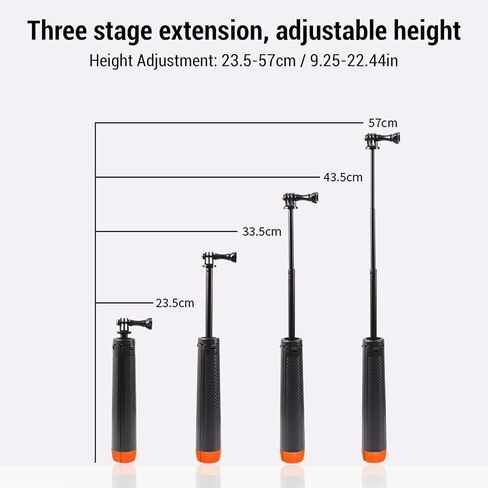 VBESTLIFE 4IN1 Selfie Stick Tripod Lightweight Extension لإكسسوارات مدونة الفيديو المتوافقة مع Action 5 Pro ، 4 ، 3 ، لـ X4 ، 3 Ace Pro 2 ، إلخ. in Kuwait